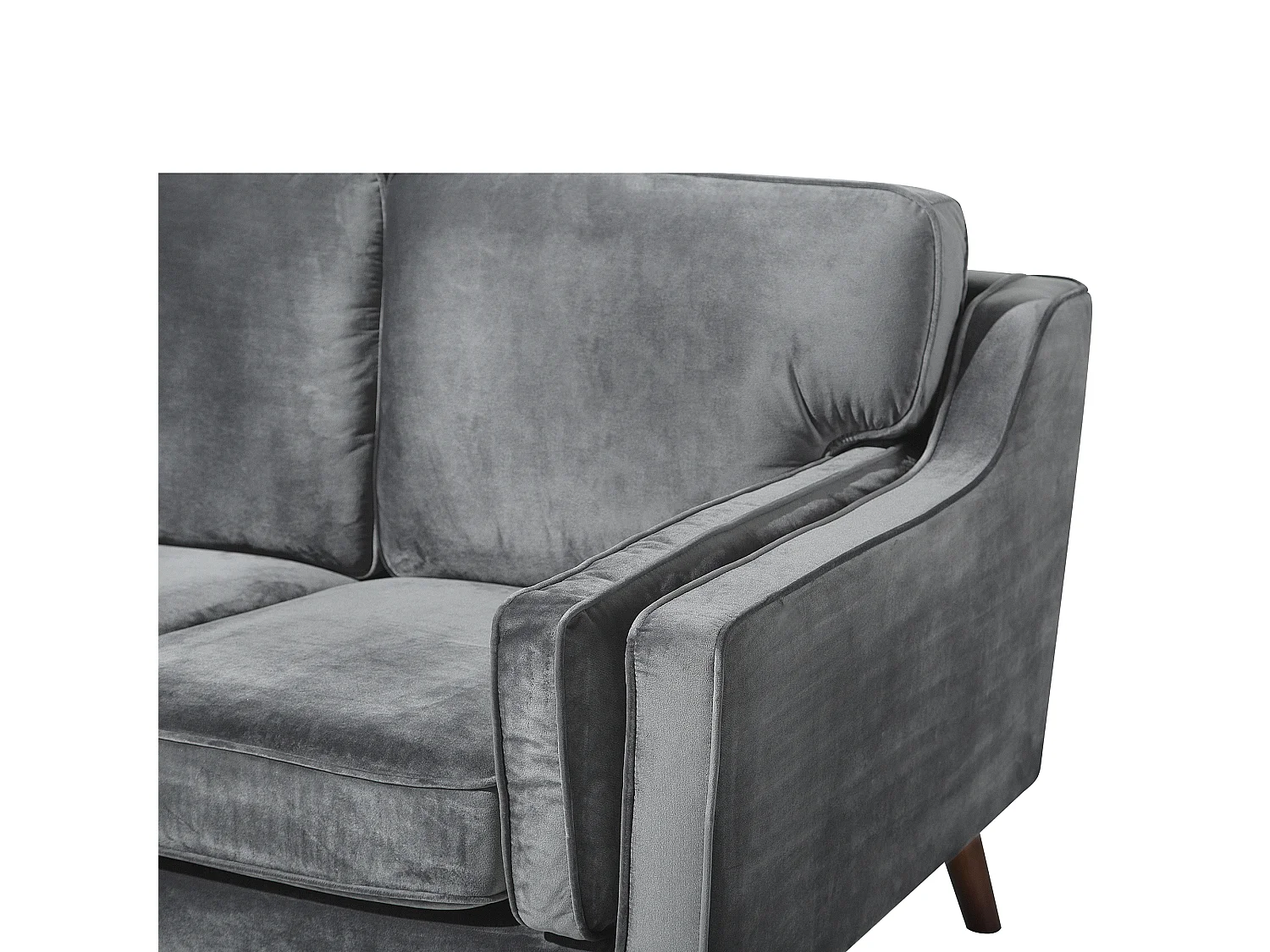 Trendy Retro 3-Sitzer in Dunkelgrau Samtstoff Lokka