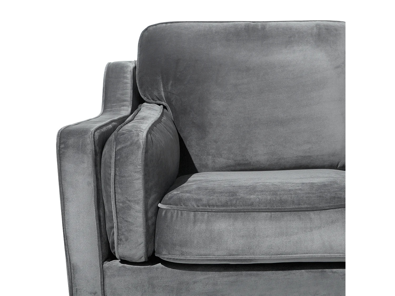 Sofá LOKKA Terciopelo Gris oscuro 3 plazas