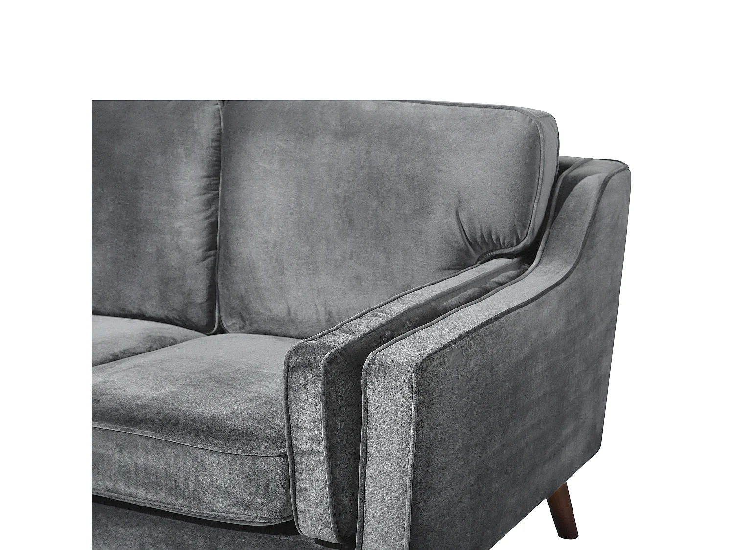 Sofá LOKKA Terciopelo Gris oscuro 3 plazas