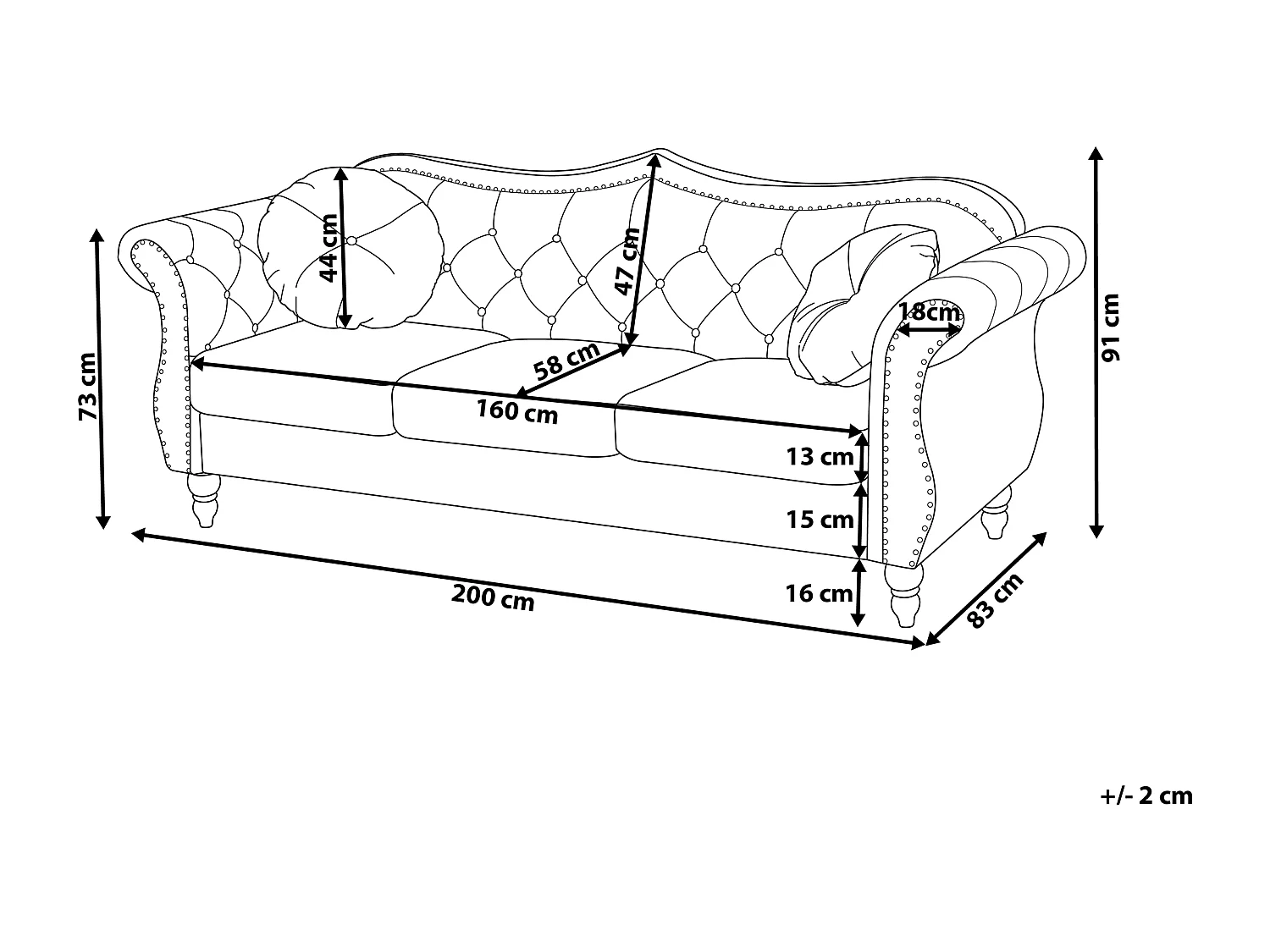 Divano SKIEN Velluto Beige 3 posti