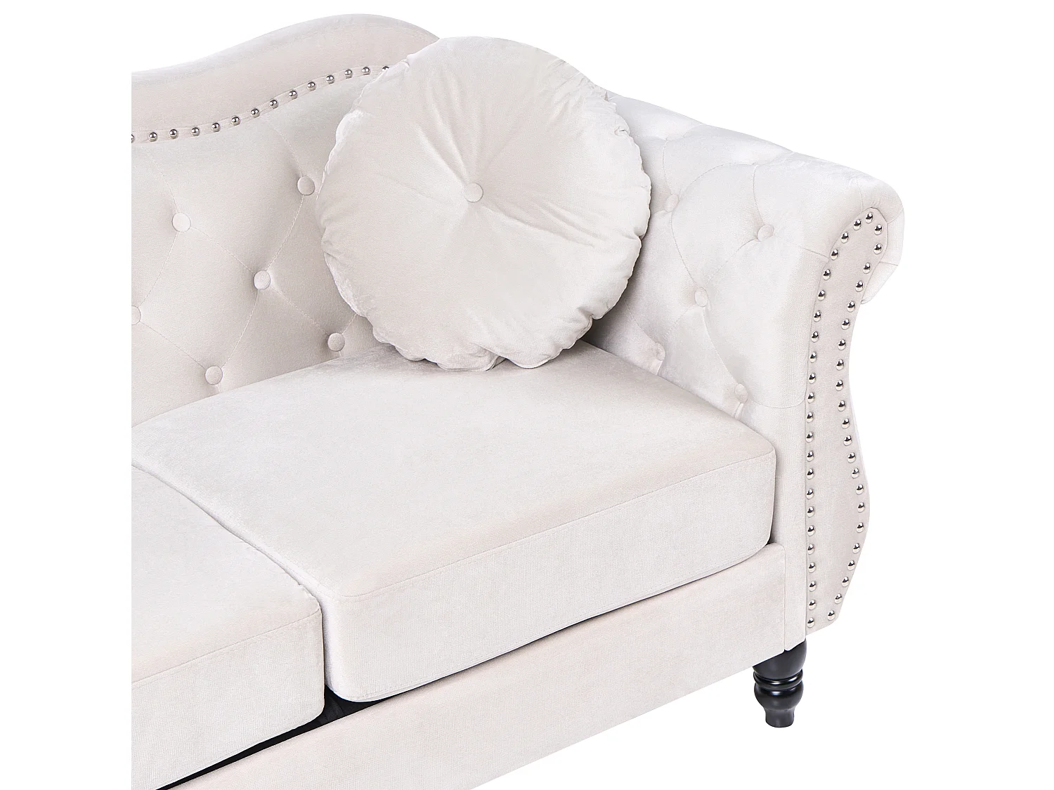 Canapé 3 places SKIEN Velours Beige clair