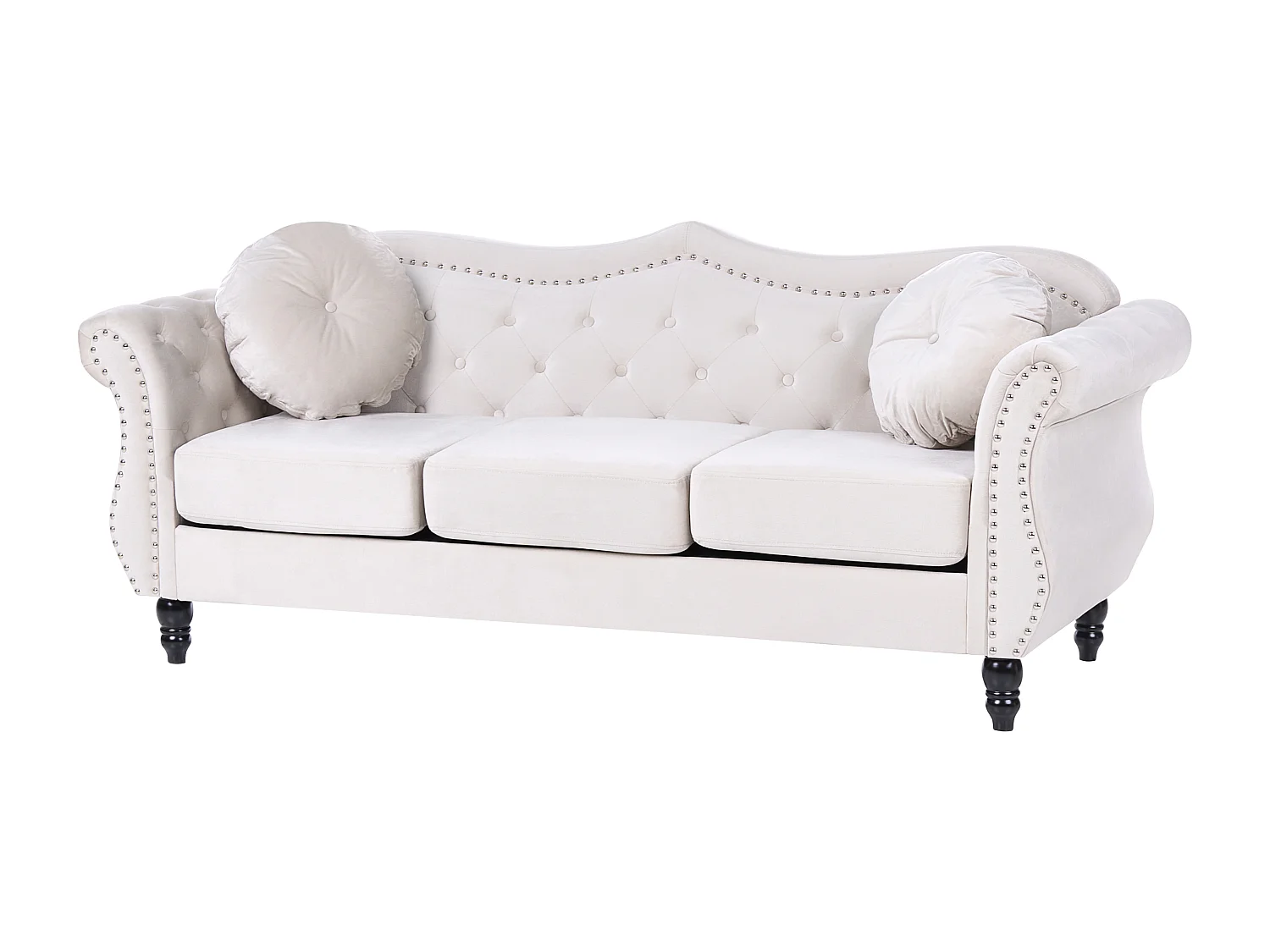 Canapé 3 places SKIEN Velours Beige clair