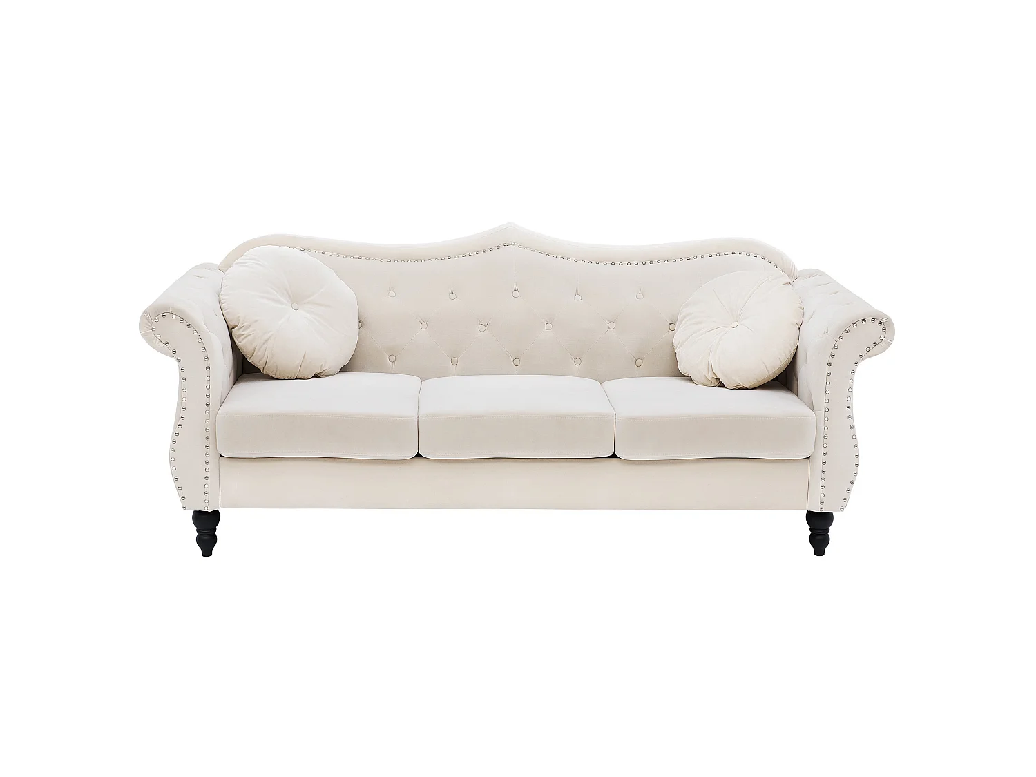 Bank SKIEN Fluweel Beige 3-zitter
