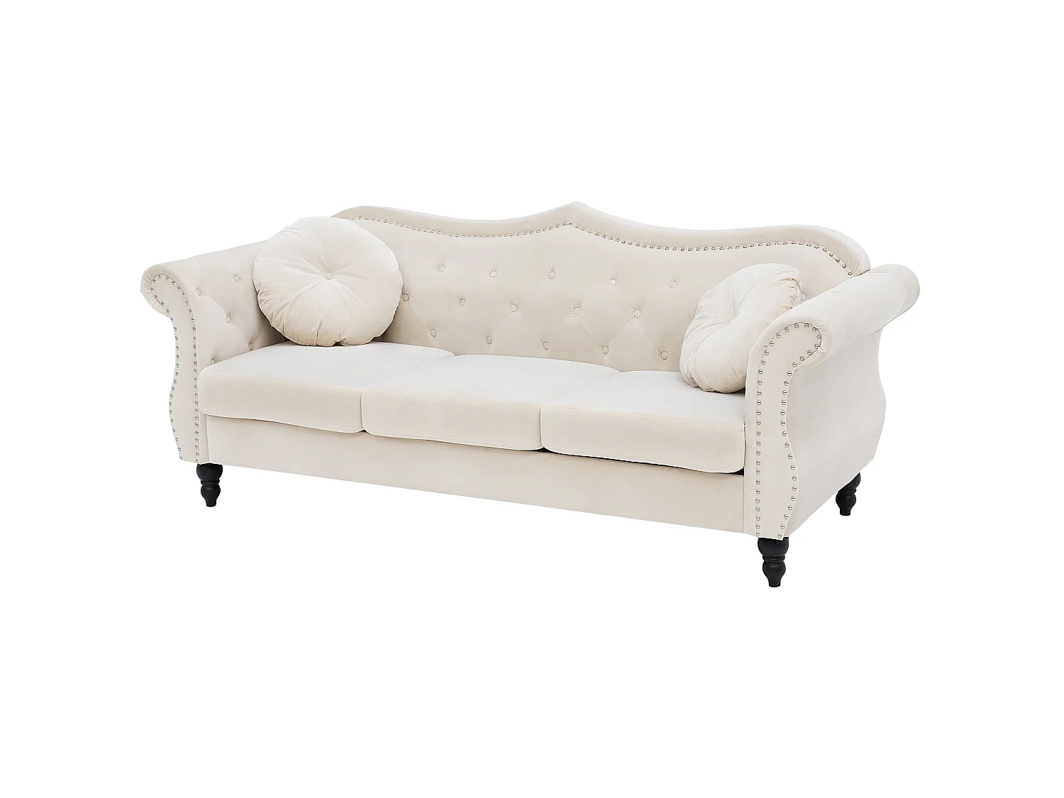 Bank SKIEN Fluweel Beige 3-zitter