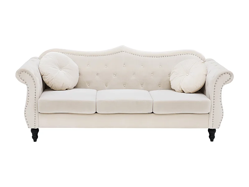 Canapé 3 places SKIEN Velours Beige clair