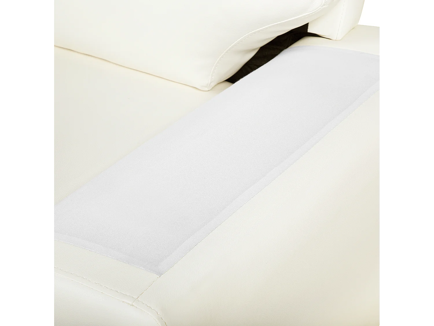 Canapé 3 places VOGAR Cuir PU Blanc cassé