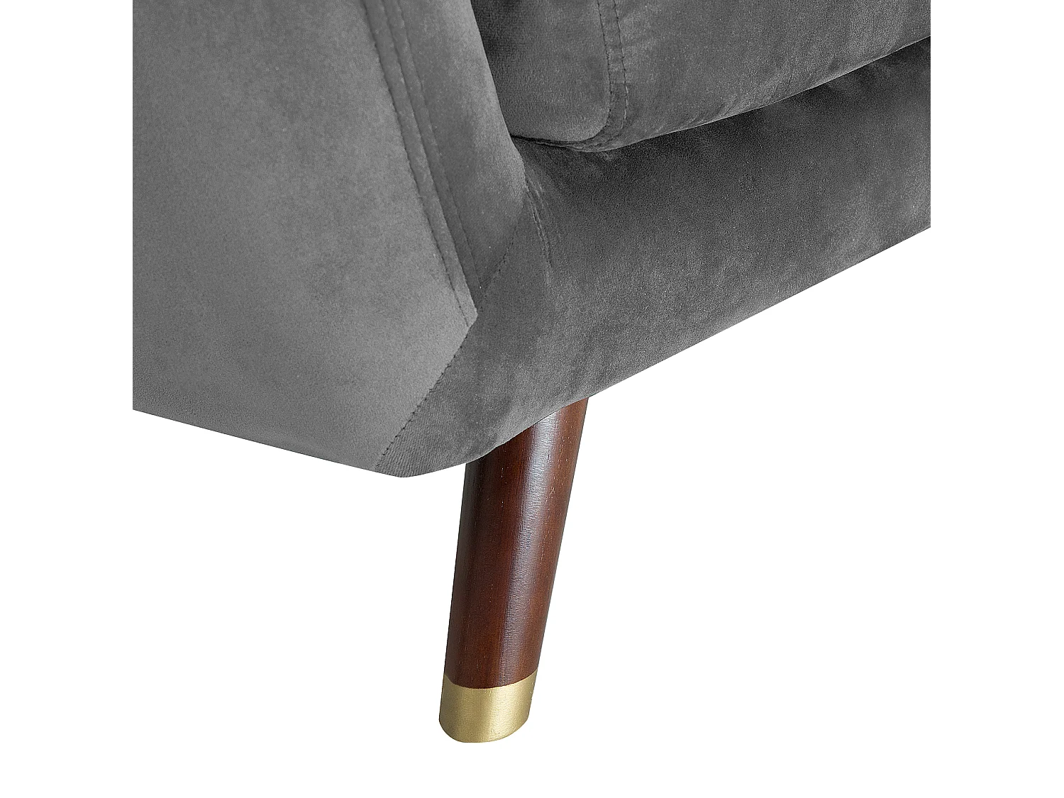 Modernes 2er Retro-Sofa aus Samtstoff in Grau Bodo