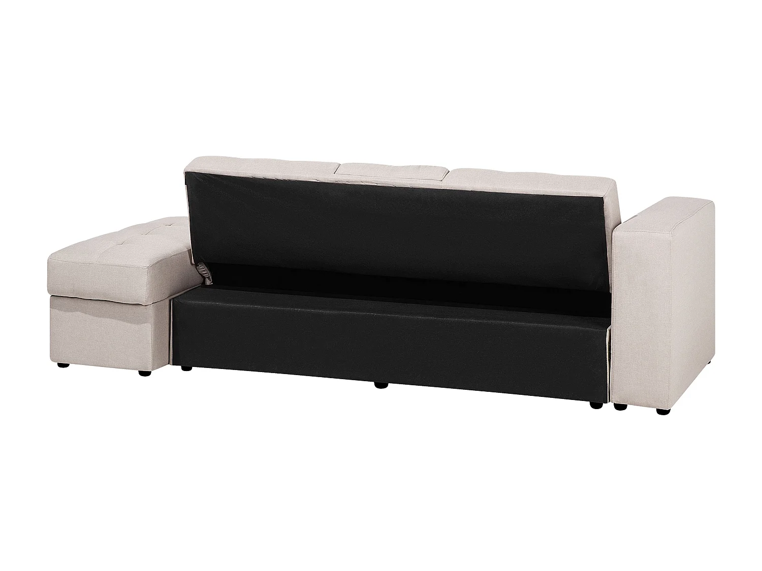 Slaapbank FALSTER Stof Beige met opbergruimte 3-zitter