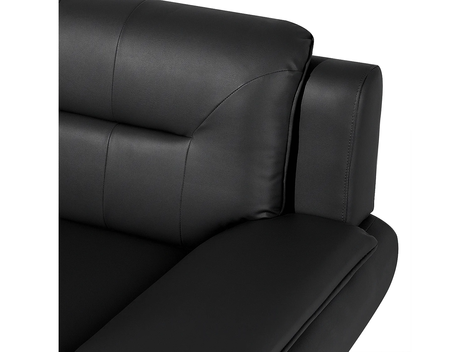 Bequemes Sofa dicke Armlehnen Kunstleder schwarz Leira