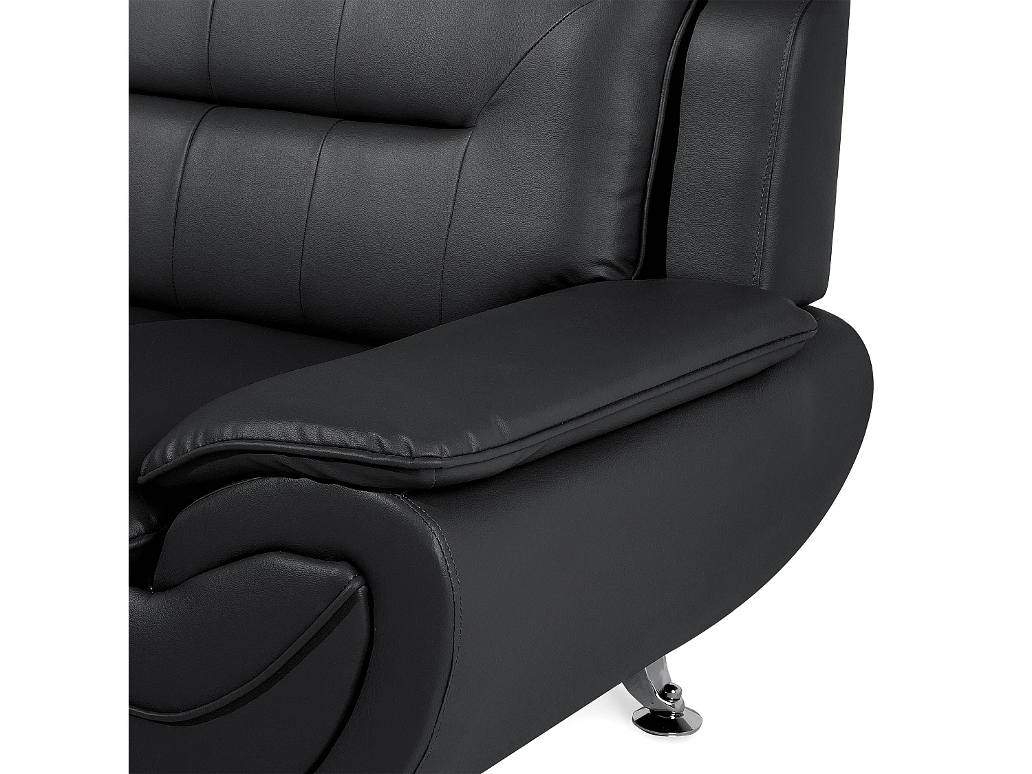 Bequemes Sofa dicke Armlehnen Kunstleder schwarz Leira