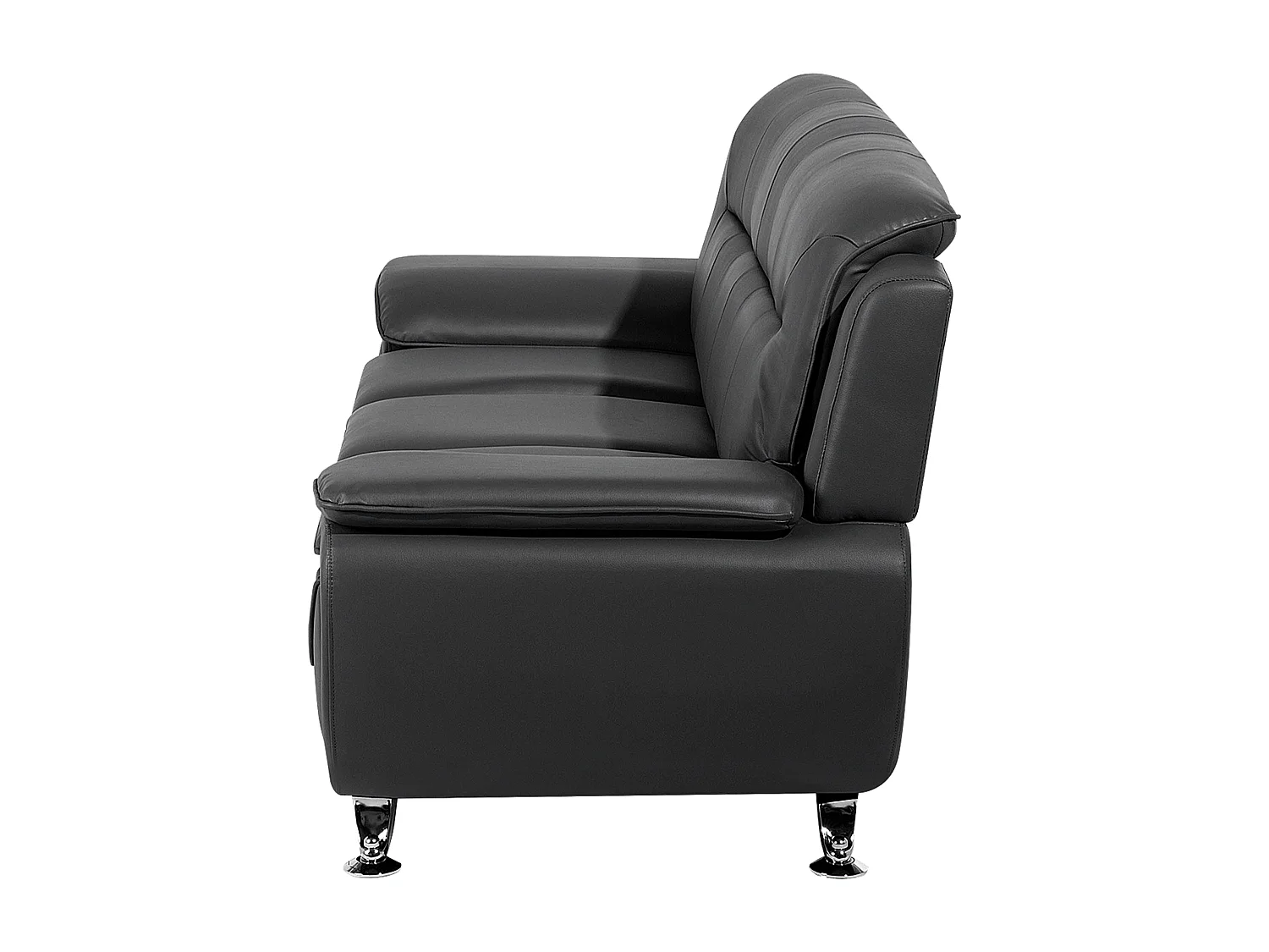 Bequemes Sofa dicke Armlehnen Kunstleder schwarz Leira