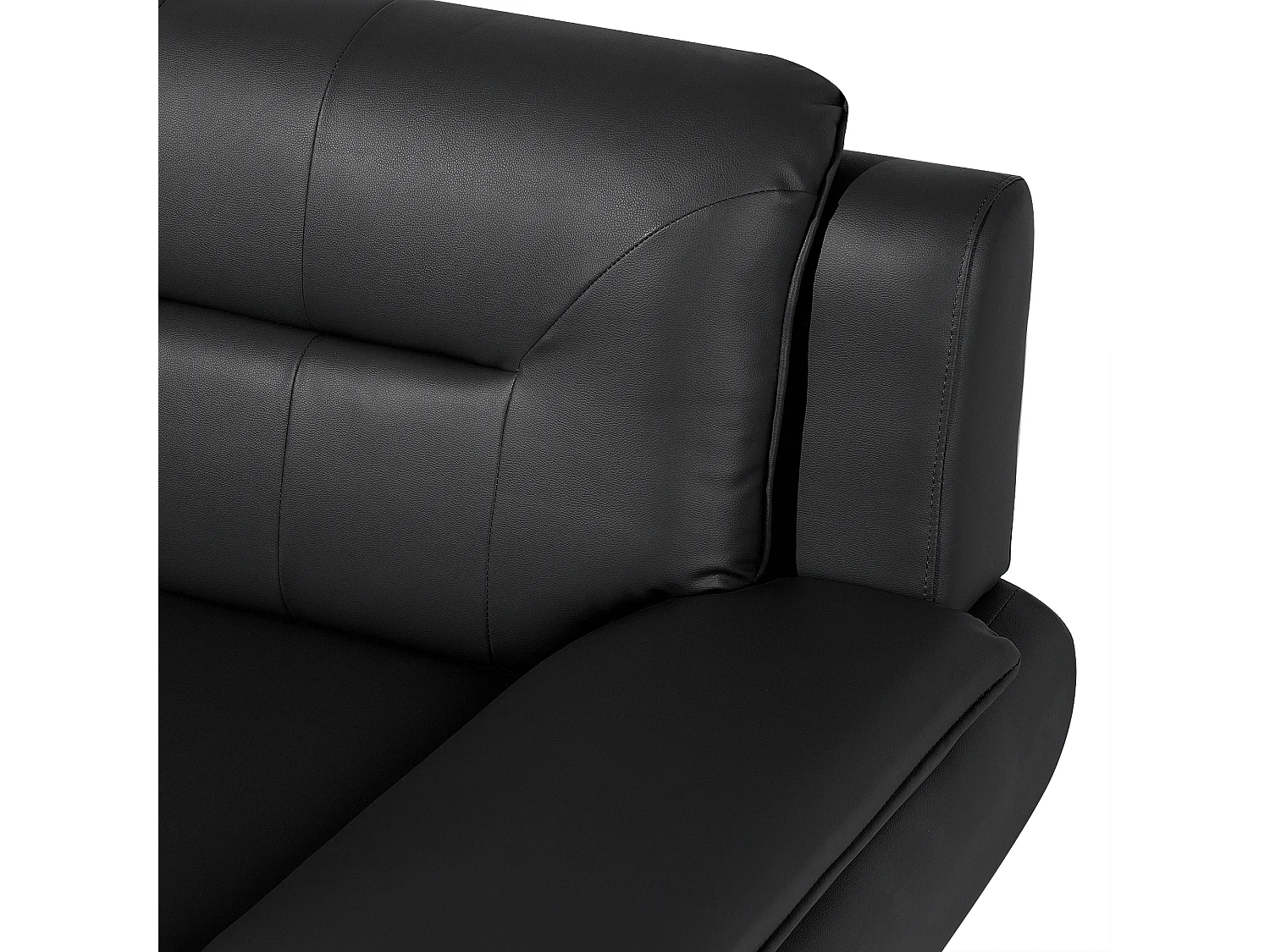 Bequemes Sofa dicke Armlehnen Kunstleder schwarz Leira