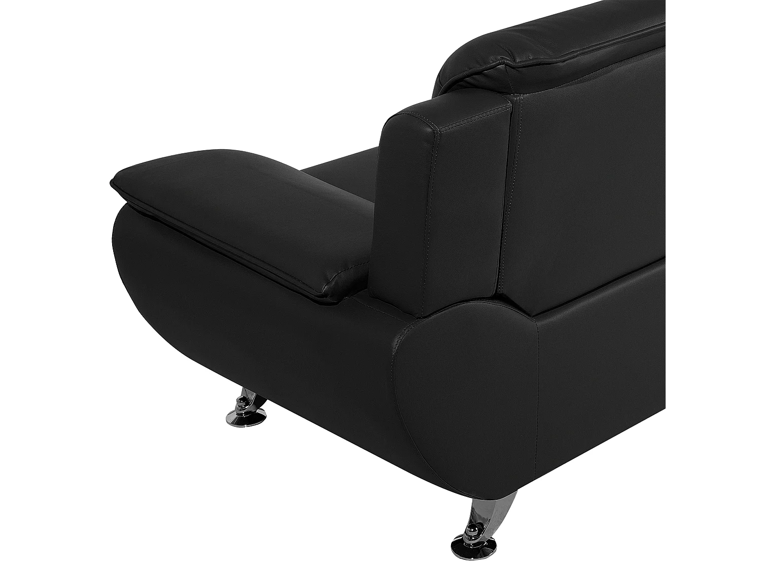 Bequemes Sofa dicke Armlehnen Kunstleder schwarz Leira