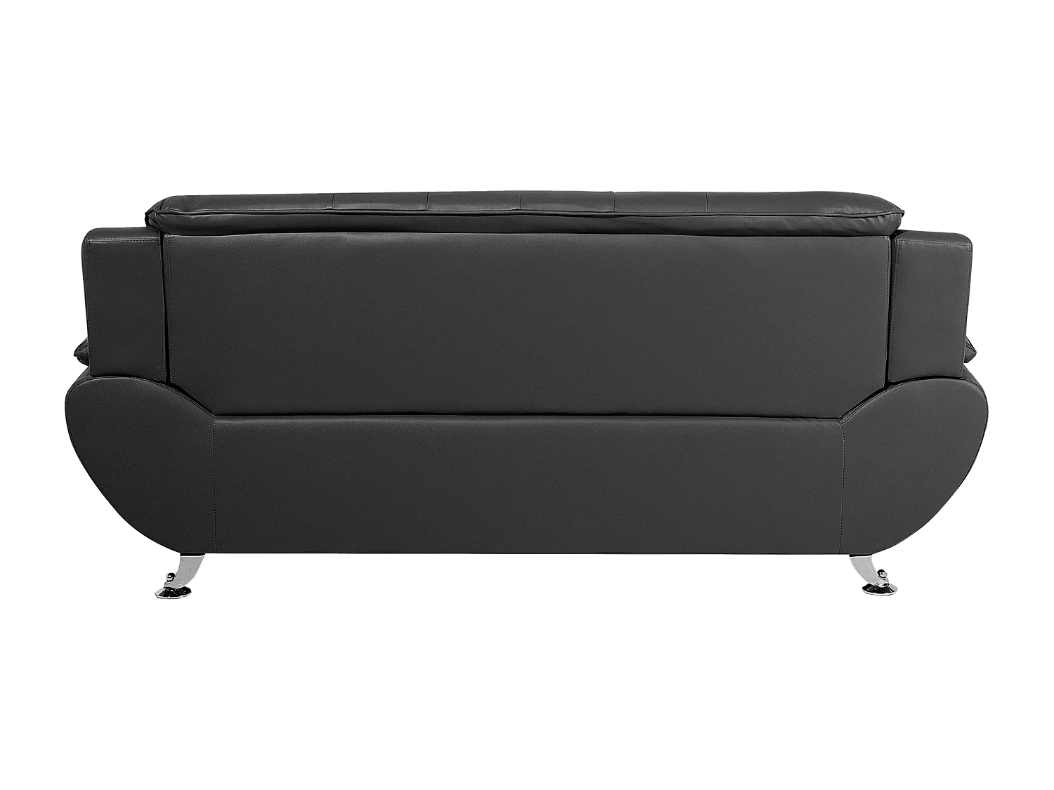 Bequemes Sofa dicke Armlehnen Kunstleder schwarz Leira