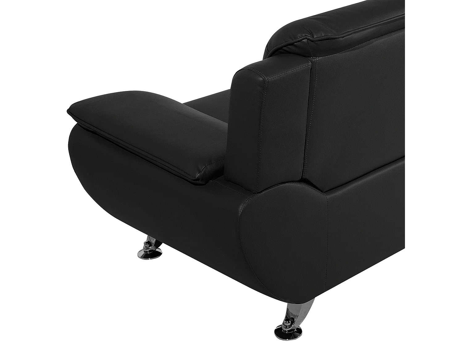 Bequemes Sofa dicke Armlehnen Kunstleder schwarz Leira