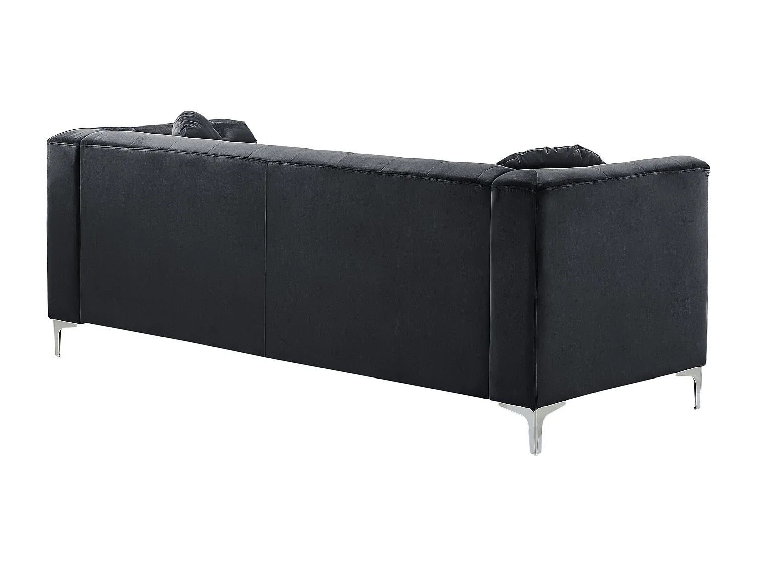 Elegantes Ecksofa aus Samtstoff linksseitig schwarz Flen