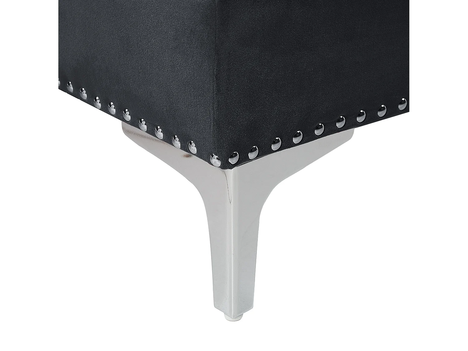 Sofá de canto FLEN Veludo Preto 3 lugares à esquerda