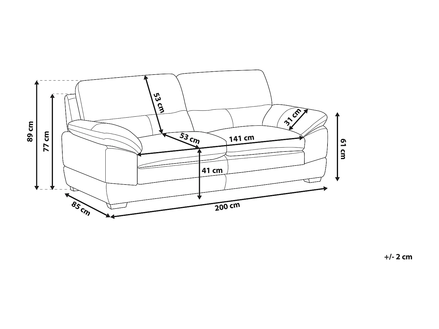 Bank HORTEN Leer Goudbruin 3-zitter
