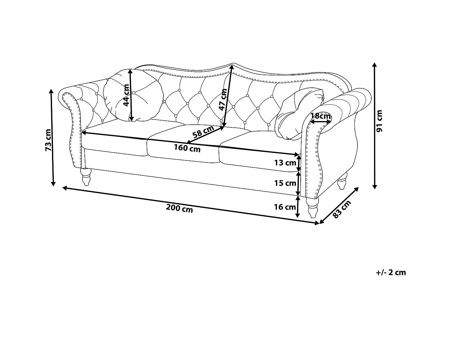 Canapé 3 places SKIEN Velours Bleu marine