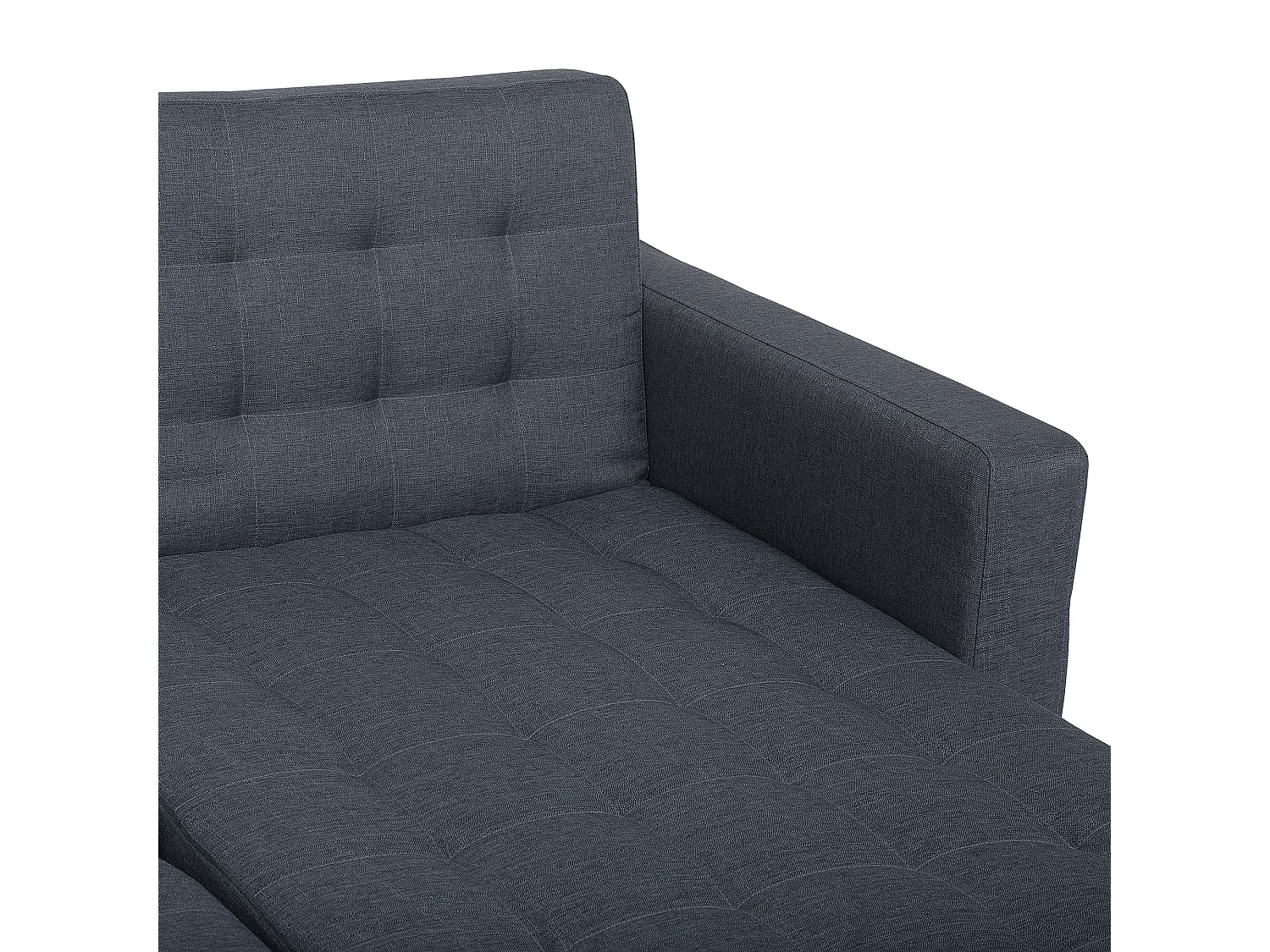 Divano letto angolare modulare ABERDEEN Tessuto Grigio scuro con ottomana 5 posti Lato Sinistro