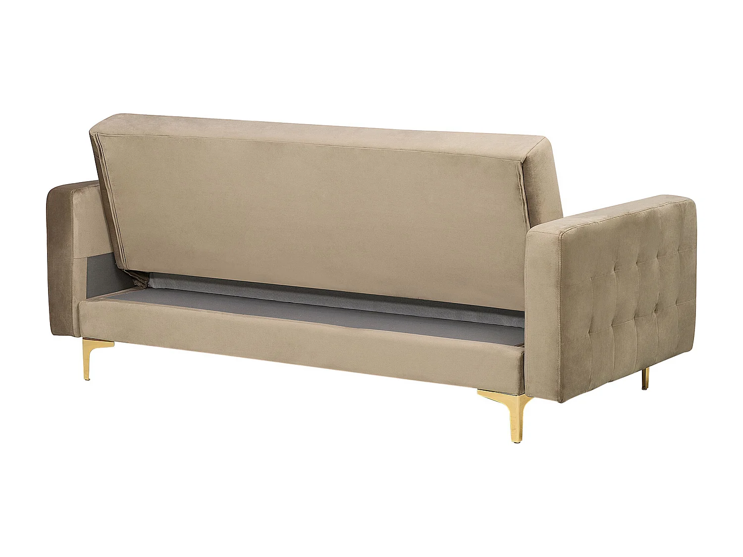 Canapé-lit 3 places ABERDEEN Velours Beige sable