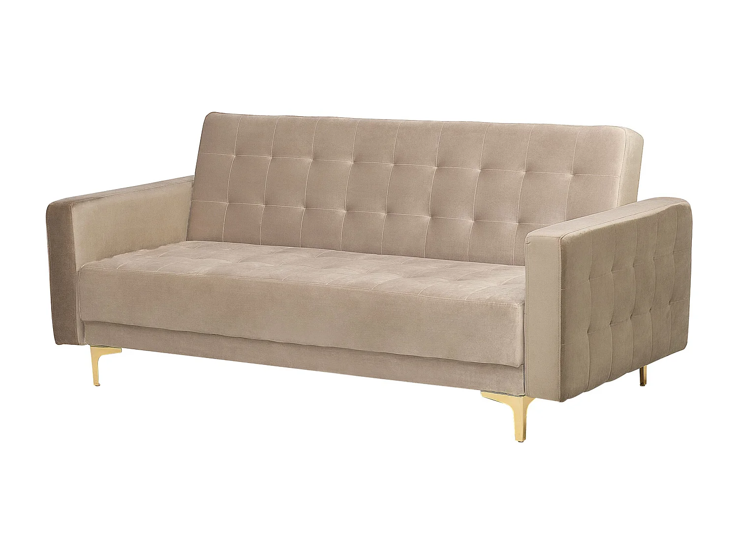 Canapé-lit 3 places ABERDEEN Velours Beige sable