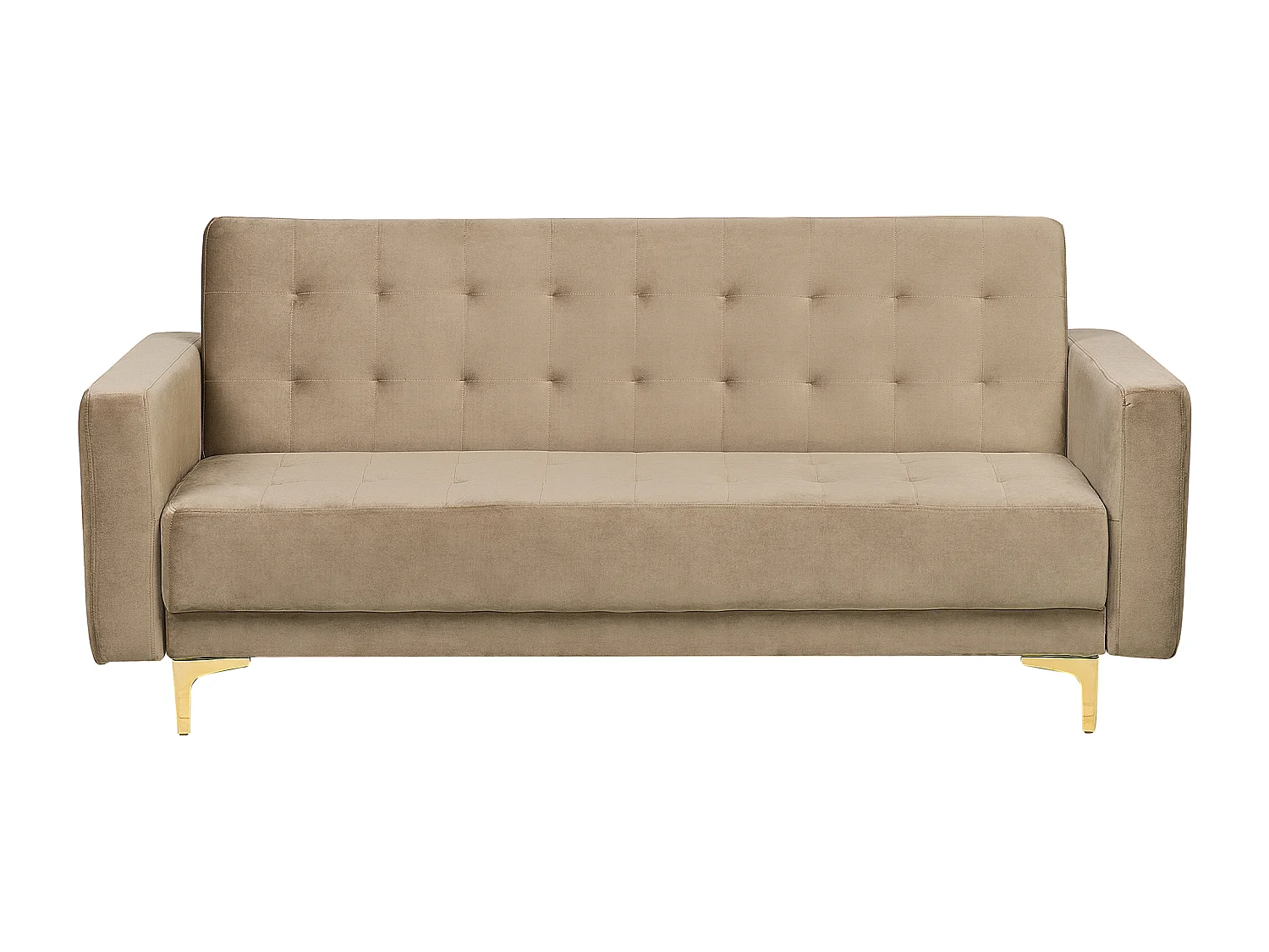 Slaapbank ABERDEEN Fluweel Zandbeige 3-zitter