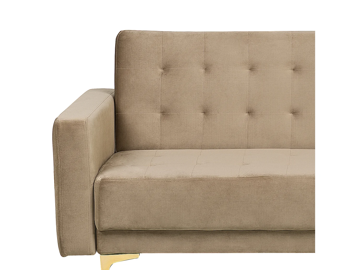 Slaapbank ABERDEEN Fluweel Zandbeige 3-zitter