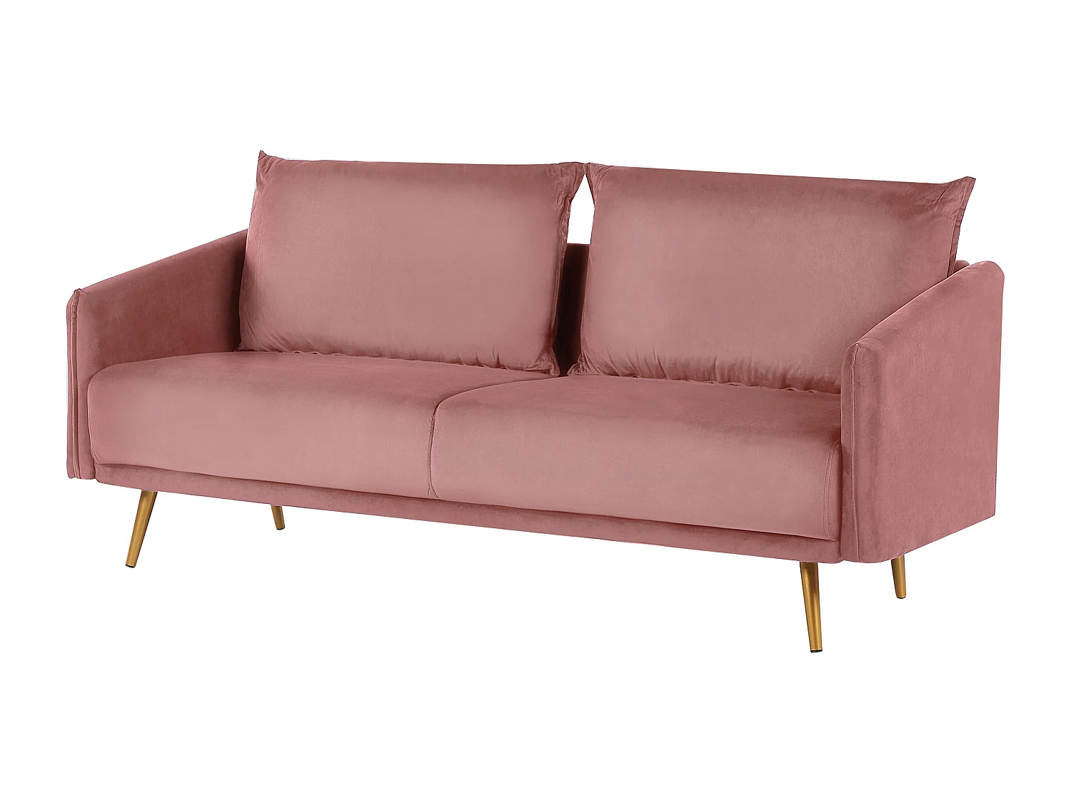 Sofa MAURA Welur Różowy dla 3 osób