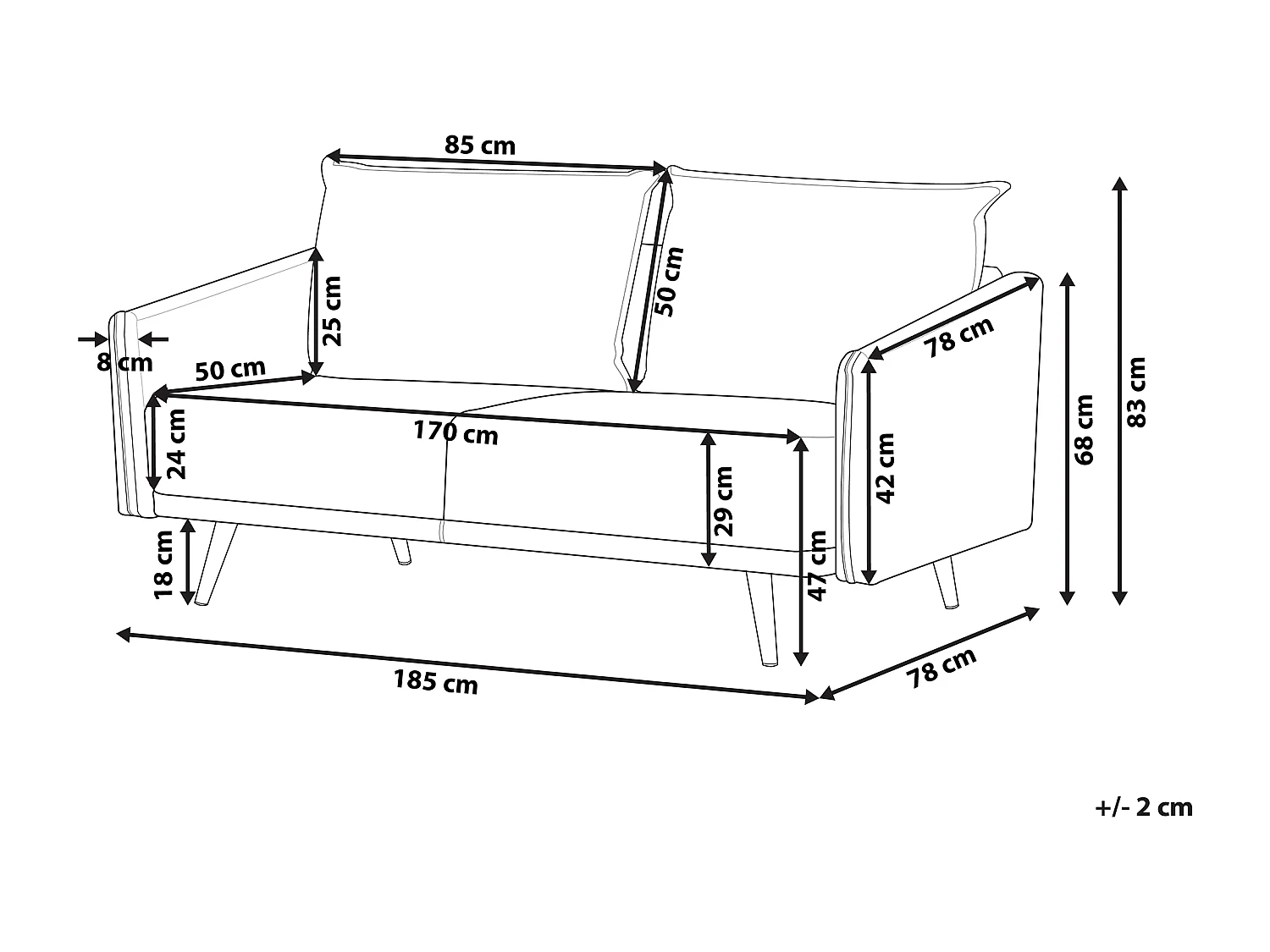 Canapé 3 places MAURA Velours Rose