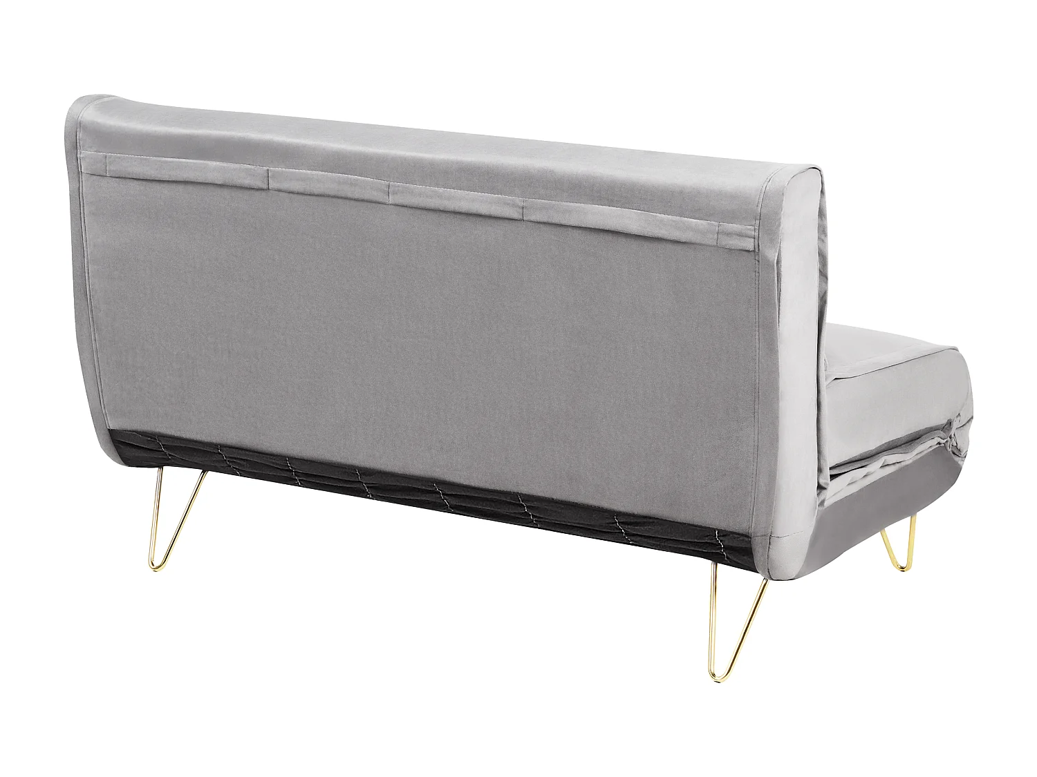 Divano letto VESTFOLD Velluto Grigio 2 posti