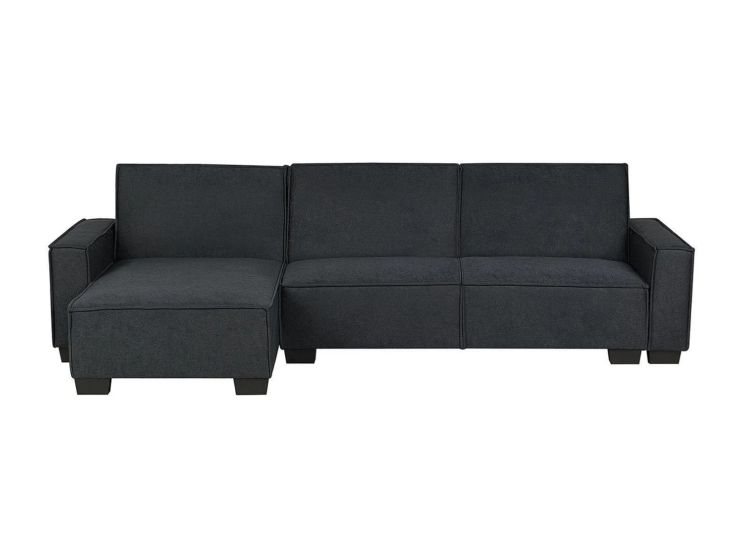 3-Sitzer Ecksofa rechts L-förmig Stoff graphitgrau mit Schlaffunktion Romedal