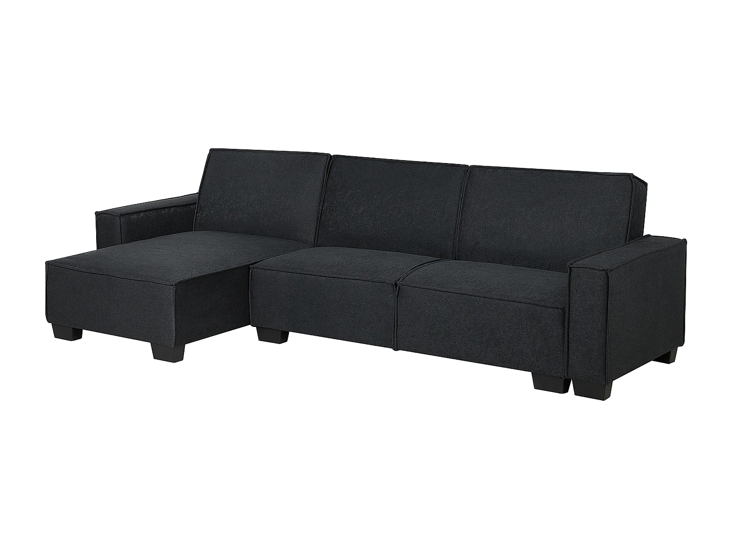 3-Sitzer Ecksofa rechts L-förmig Stoff graphitgrau mit Schlaffunktion Romedal