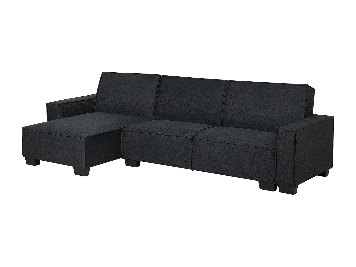 3-Sitzer Ecksofa rechts L-förmig Stoff graphitgrau mit Schlaffunktion Romedal