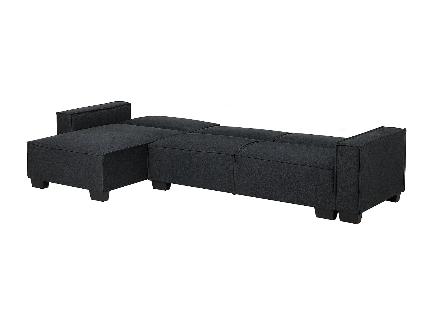 3-Sitzer Ecksofa rechts L-förmig Stoff graphitgrau mit Schlaffunktion Romedal