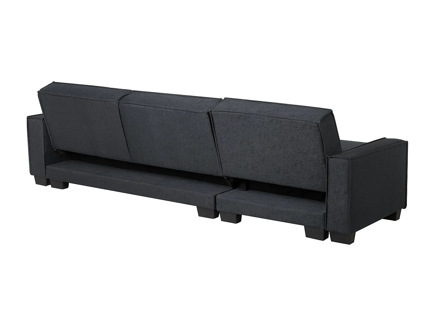 3-Sitzer Ecksofa rechts L-förmig Stoff graphitgrau mit Schlaffunktion Romedal