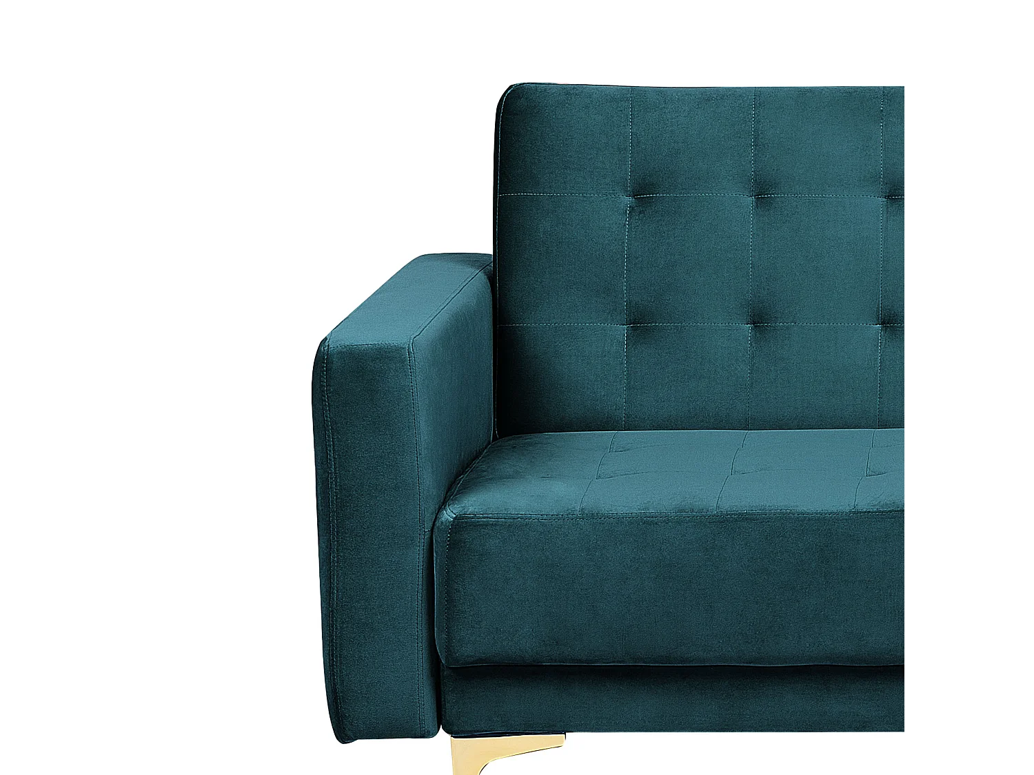 Canapé-lit 3 places ABERDEEN Velours Bleu paon