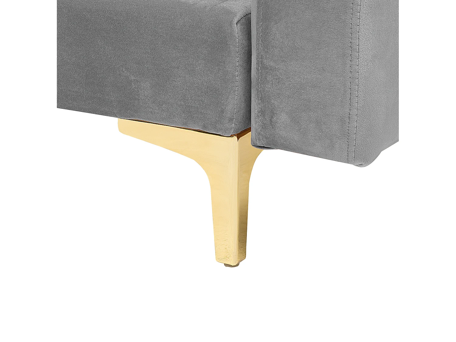 Canapé-lit d'angle modulable 5 places ABERDEEN Velours Gris Côté droit