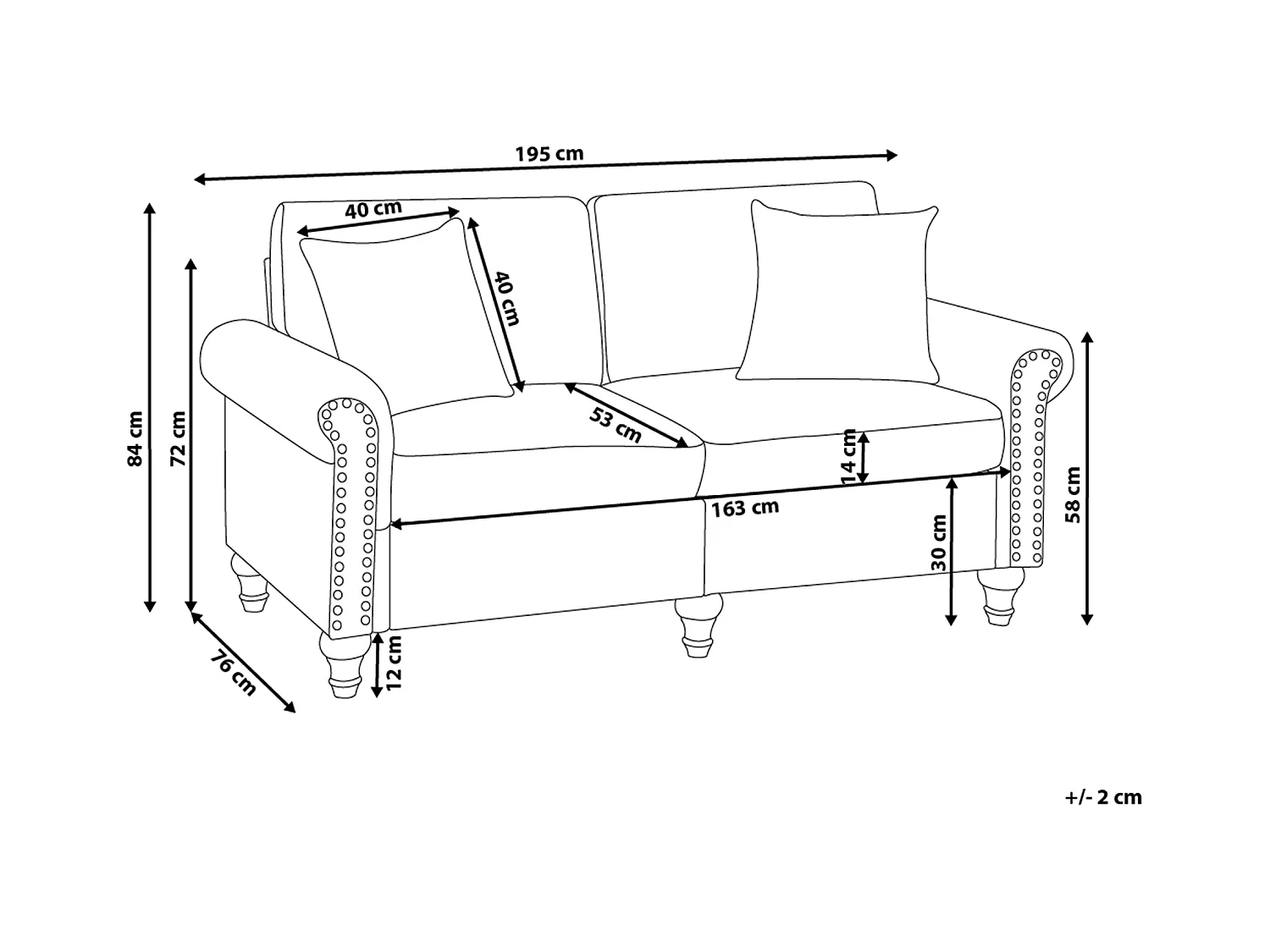 Driezitsbank stof zandbeige OTRA II