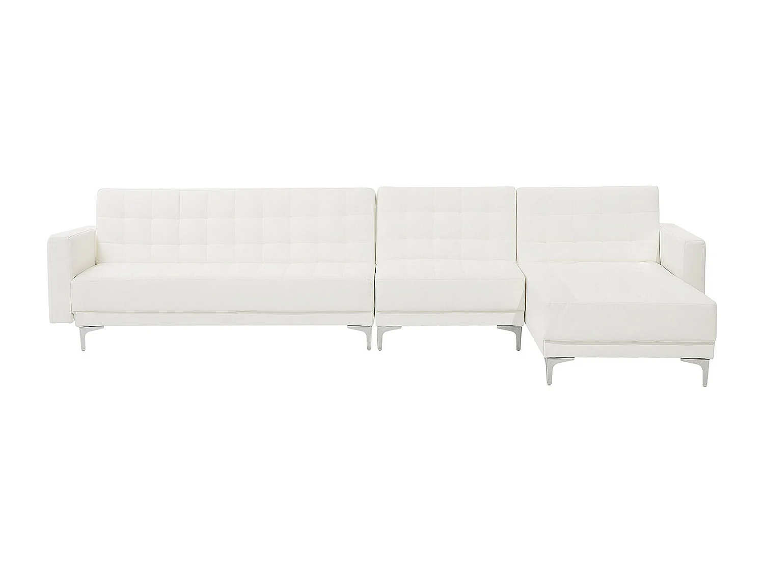 Modulsofa Kunstleder Schlaffunktion weiß linksseitig Aberdeen