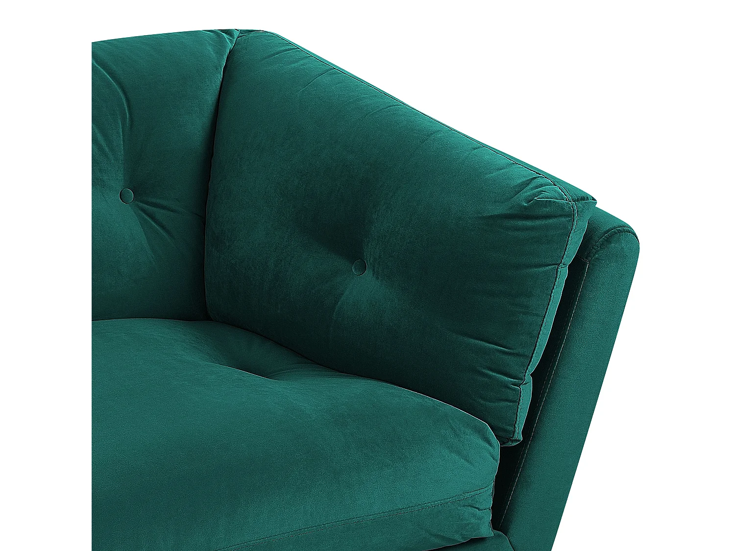 Sofá LENVIK Terciopelo Verde esmeralda 3 plazas