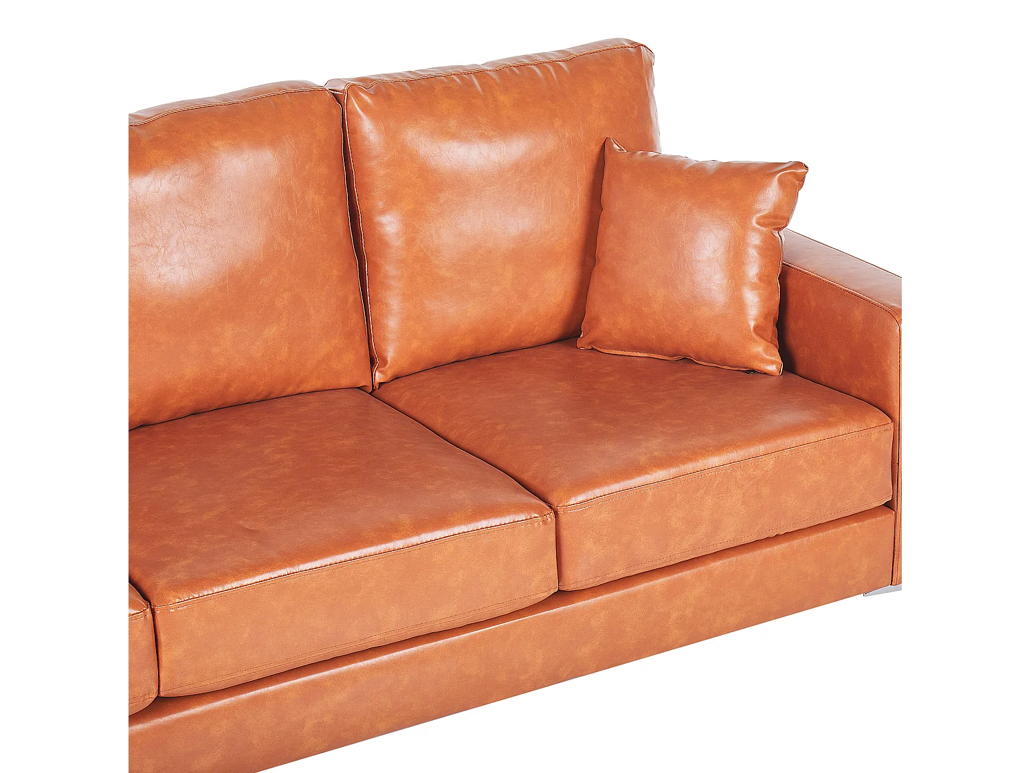 3er Sofa Goldbraun Kunstleder inkl. Kissen Gavle