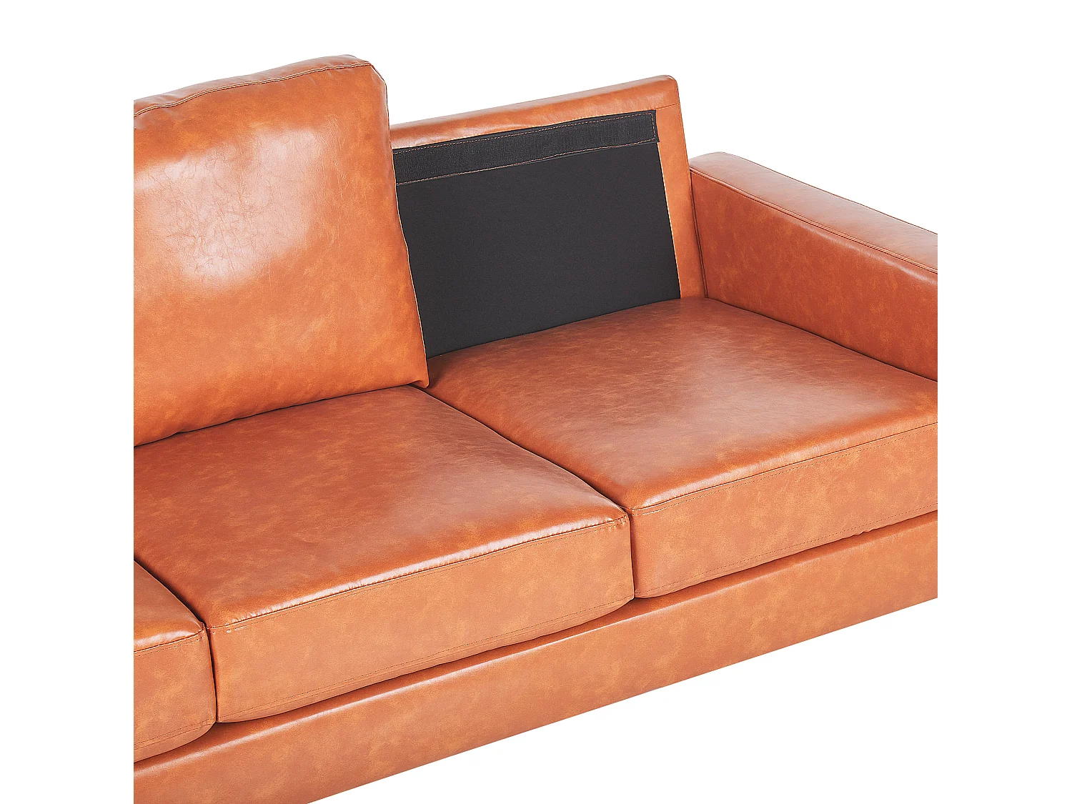 3er Sofa Goldbraun Kunstleder inkl. Kissen Gavle