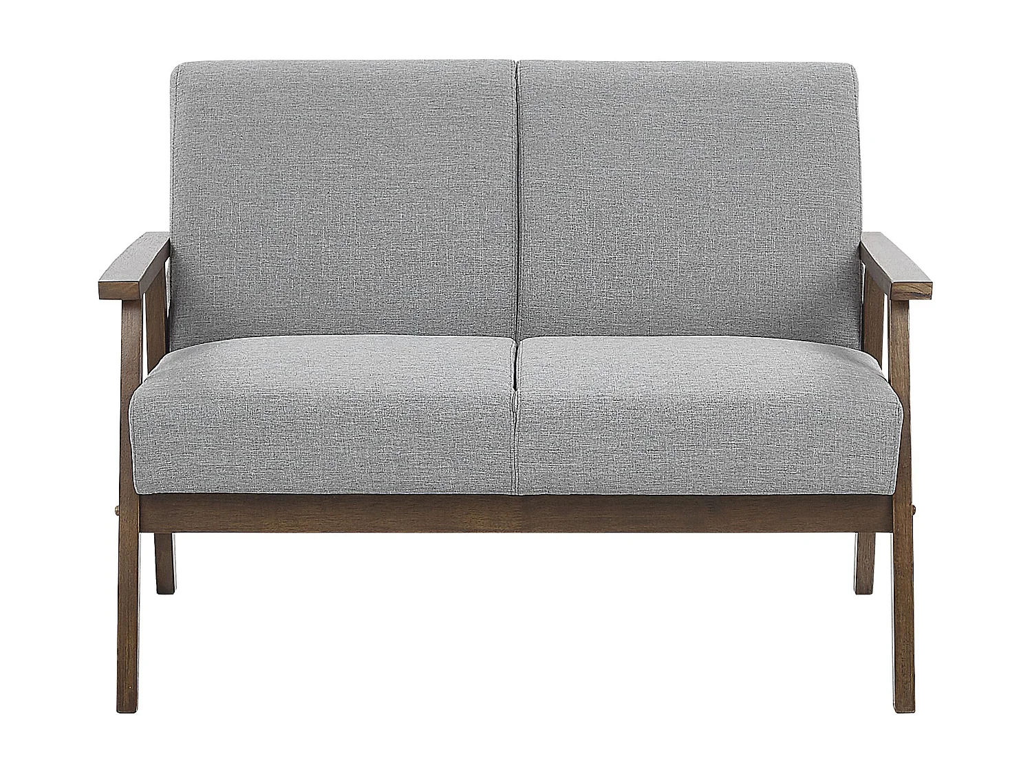 Retro 2-Sitzer Sofa mit Polsterbezug grau Holzgestell Federkern Asnes