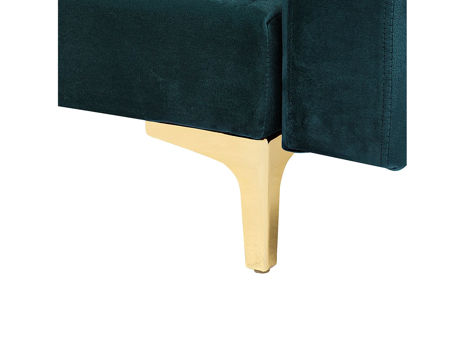 Canapé-lit d'angle modulable 4 places ABERDEEN Velours Bleu paon avec ottoman Côté gauche