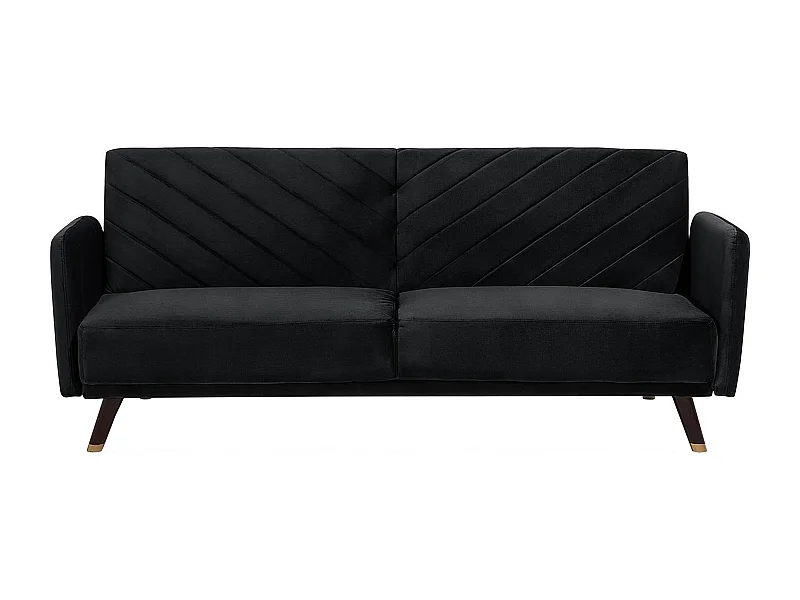 Praktisches Sofa klappbar mit Armlehnen Samtstoff schwarz Senja
