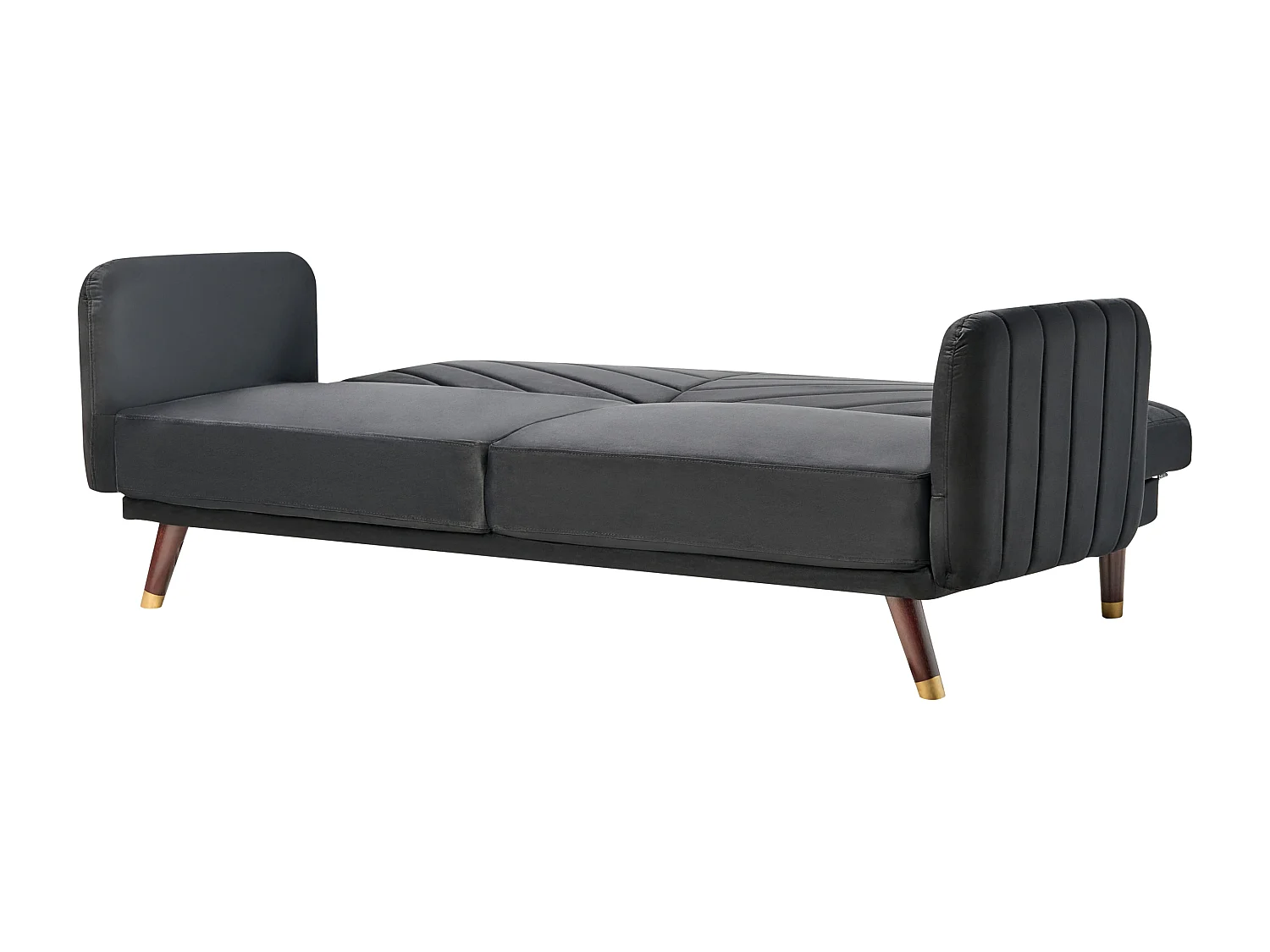 Praktisches Sofa klappbar mit Armlehnen Samtstoff schwarz Senja