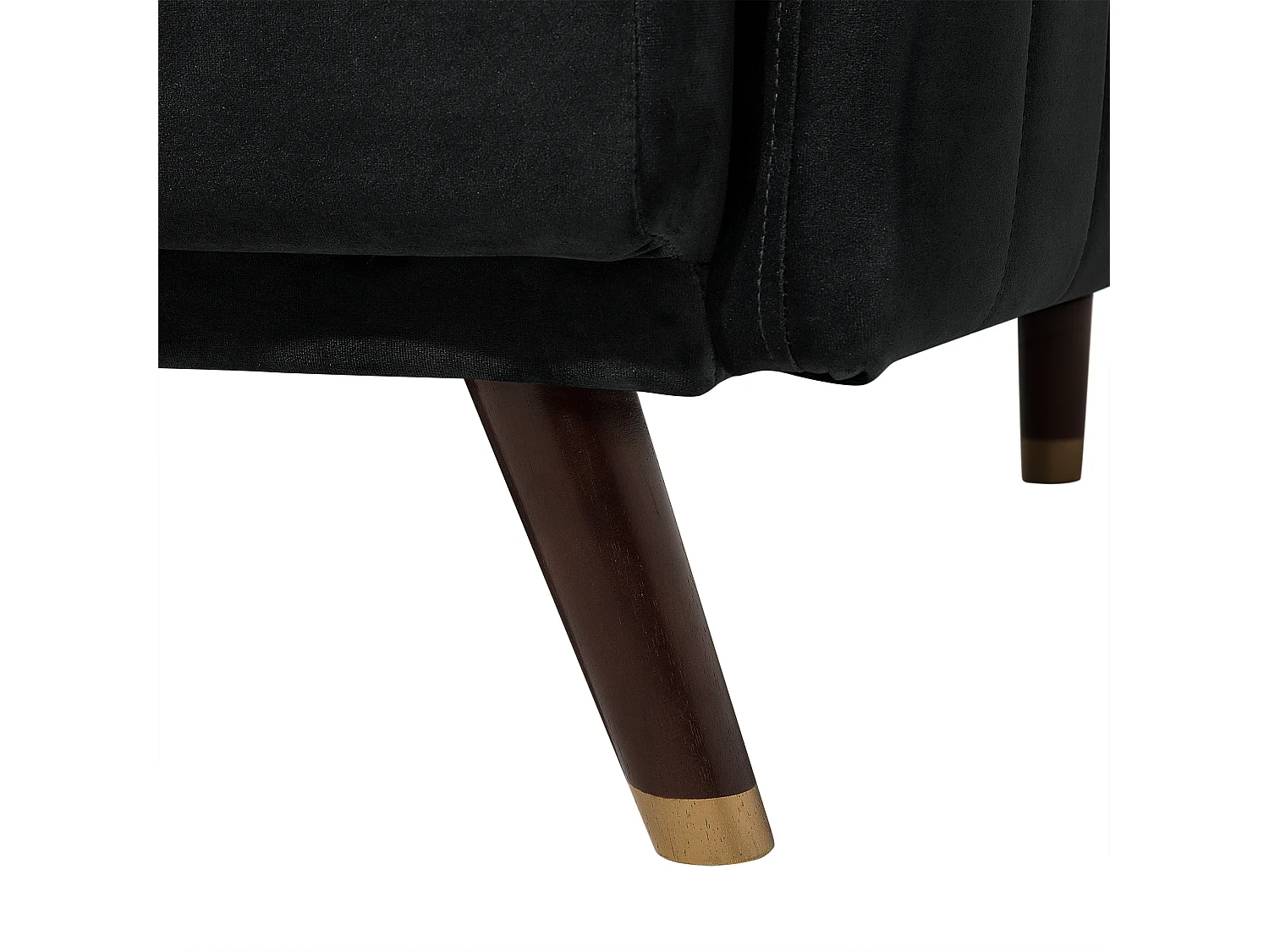 Praktisches Sofa klappbar mit Armlehnen Samtstoff schwarz Senja