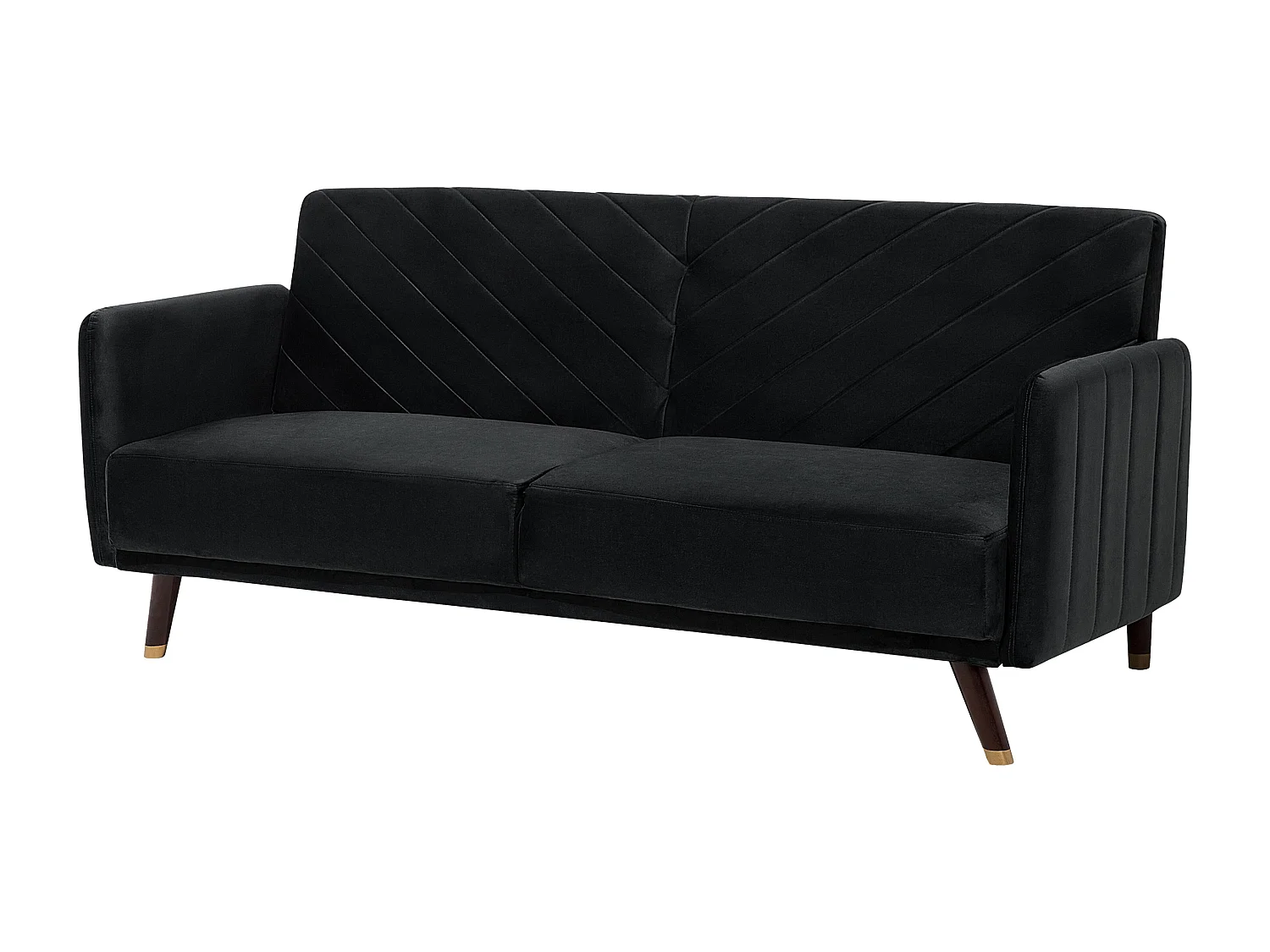 Divano letto SENJA Velluto Nero 3 posti