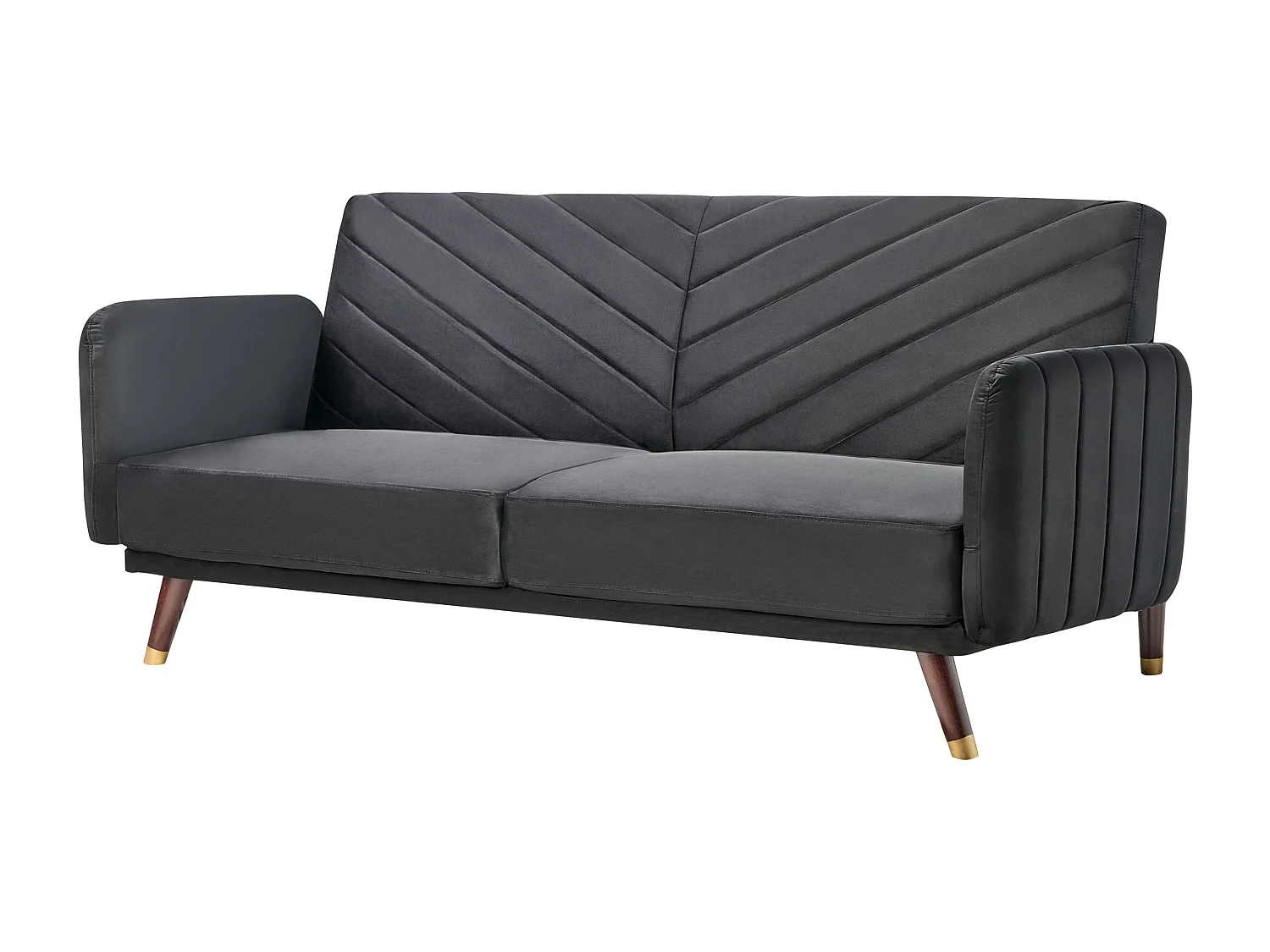 Divano letto SENJA Velluto Nero 3 posti